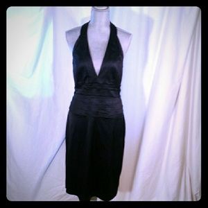 Adrianna Papell black halter evening dress